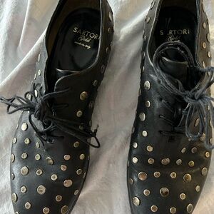 Sartori lamb leather , studded lace up oxfords